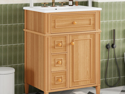Bathroom Vanity With Sink, Cabinet With Flip Out Drawer, 2 Soft Close Drawers, 1 Soft Close Door - Wood