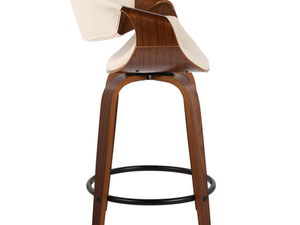 Symphony - Mid Century Modern Fixed Height Counter Stool With Swivel With Round Footrest (Set of 2)