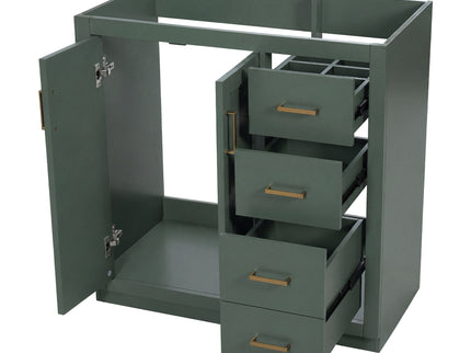 Retro Style Bathroom Vanity, 3 Drawers & Soft Closing Doors