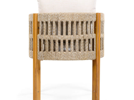 Outdoor Dining Chairs With Mix Rope Handles (Set of 2)