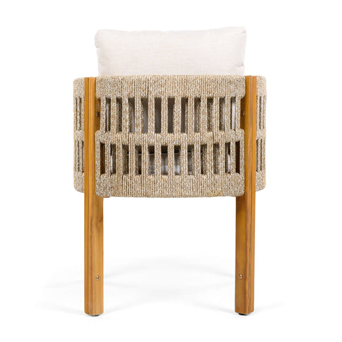 Outdoor Dining Chairs With Mix Rope Handles (Set of 2)