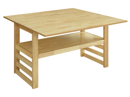 5 Piece Extendable Wood Square Dining Table Set With 2 Drop Leaves