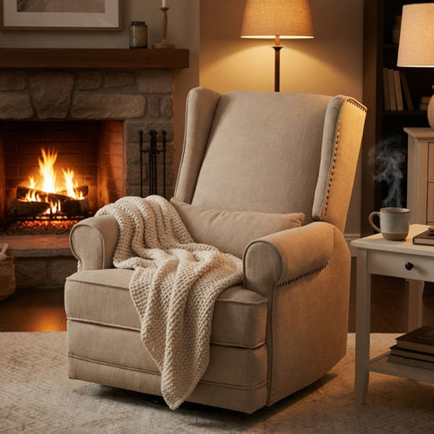 Extra Wide Swivel Recliner Glider Chair With Footrest