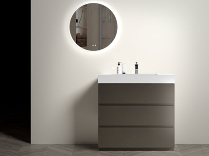 Alice - Bathroom Vanity With Sink, Large Storage Freestanding Bathroom Vanity For Modern Bathroom, One-Piece Sink Basin Without Drain And Faucet