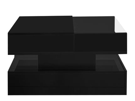 Lift Top Coffee Table With 2 Drawers, Hidden Space And LED Lights For Living Room