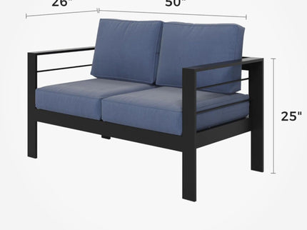 All-Weather Patio Loveseat With Thick Cushions