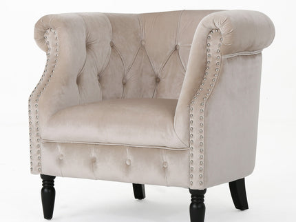 Celestialis - Upholstered Club Chair With Tub Design And Rolled Recessed Armrests