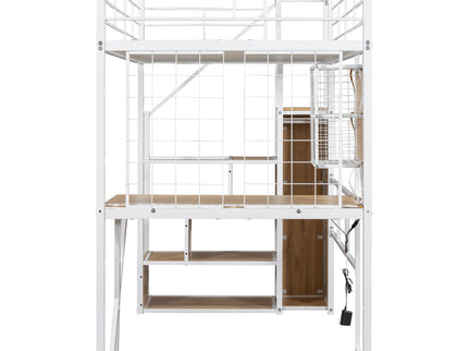 Loft Bed With Built In Work Station, Wardrobe, Storage Staircase And LED