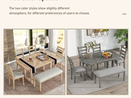 6 Piece Dining Table Set With Ergonomic Seating