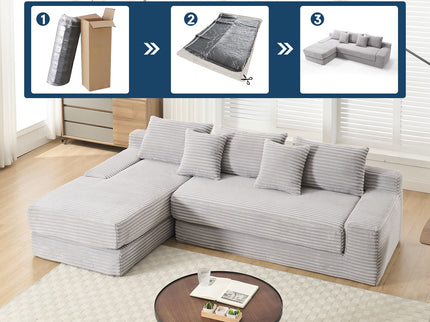 Modern L - Shaped Sectional Couch With Memory Foam