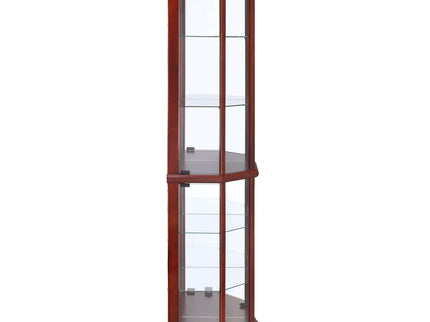 Jacob - 6 Shelf Curio Display Cabinet - Red / Brown