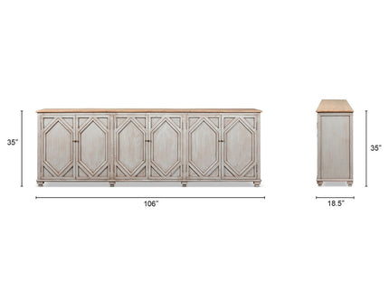 Colette - 6 Door Cabinet Sideboard - Brown