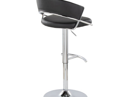 Jie - Contemporary Adjustable Barstool With Swivel & Rounded T Footrest (Set of 2)