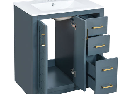 Bathroom Vanity With Sink, Storage Cabinet, Freestanding Set With 3 Drawers & Soft Closing Doors