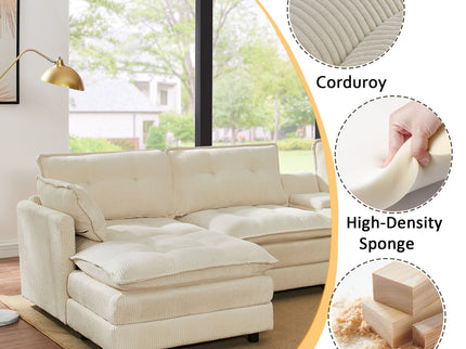 Oversized Modular Sectional Sofa With Multi Functional Console