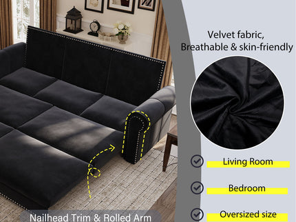 Chesterfield Sofa & Pull Out Bed