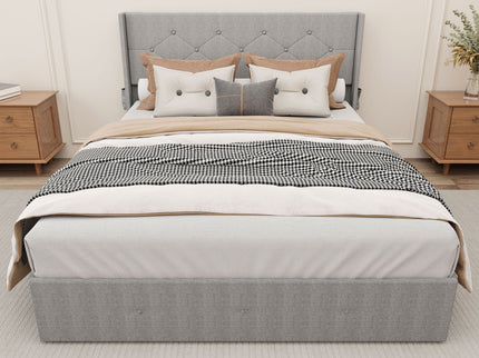 Bed With Gas Lift Storage, USB Ports