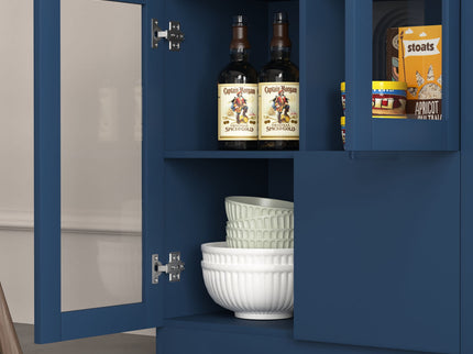 Modern Cabinet With Glass Doors And Drawer