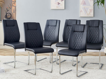 Modern Dining Chairs With Padded Seat, Metal Legs