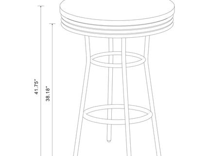 Midge - 3 Piece Round 1950S Bistro Pub Bar Table Set With Upholstery - White