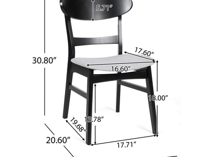 Mid Century Dining Chairs With Cushioned Seats And Wood Frame (Set of 2)