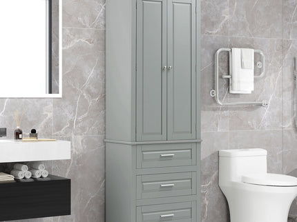 Tall Storage Cabinet With 3 Drawers For Bathroom