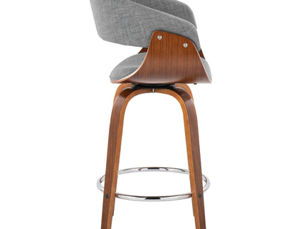 Vintage Mod - Mid Century Modern Fixed Height Counter Stool With Swivel With Round Footrest (Set of 2)