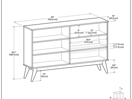 Draper - Handcrafted Low Bookcase