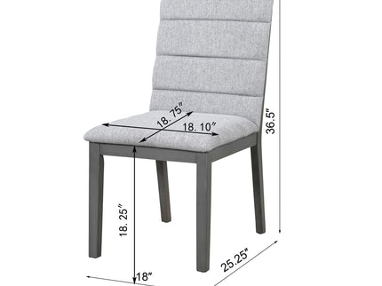 Tufted Upholstery Modern Dining Chairs (Set of 2) Sleek Comfort With Rubber Wood Frame - Gray / Oak