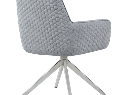 Flare - Arm Side Dining Chair With Tufting - Gray