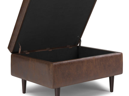 Shay - Large Square Coffee Table Storage Ottoman Mid-Century Style