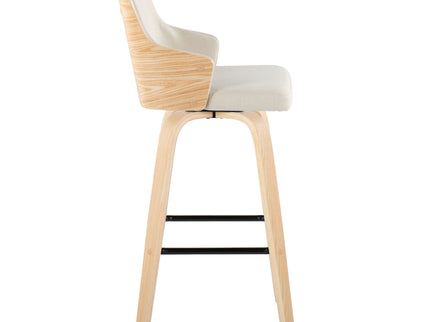 Stella - Contemporary Fixed Height Barstool With Swivel Square Footrest (Set of 2)