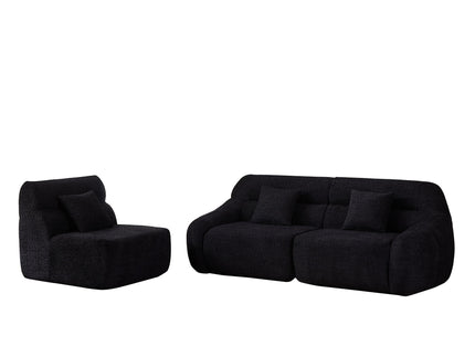 Luxury Curved Corner Sectional Sofa With 4 Pillows