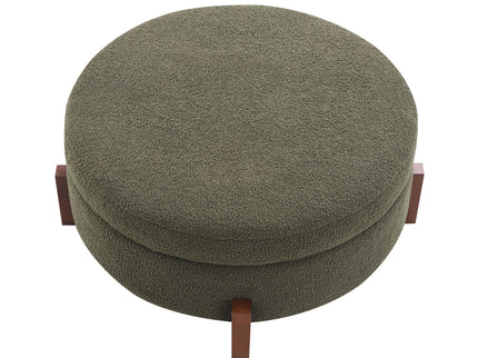 Round Storage Ottoman, Footrest Stool For Living Room