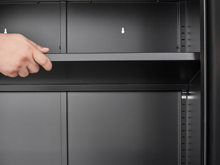 Kitchen Buffet Server Table Accent Sideboard Cupboard Server Buffet Console Table With Doors Cabinet - Black