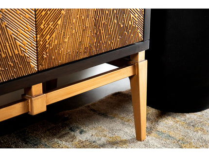 Capri - 4 Door Accent Cabinet - Brown / Gold