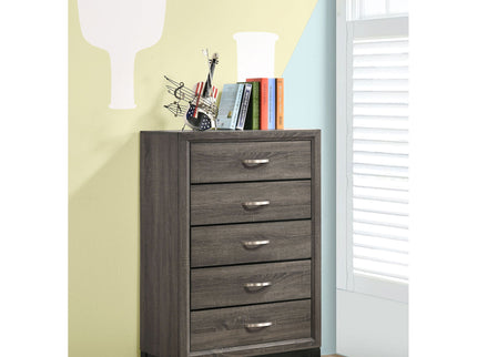 Gregory - 5 Drawer Chest - Smoke Gray
