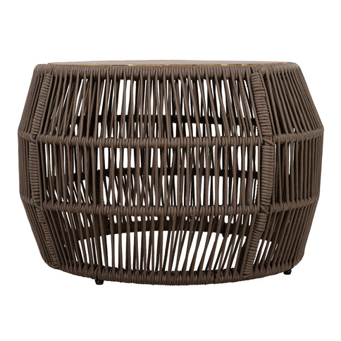 Round Side Table With Rope Frame
