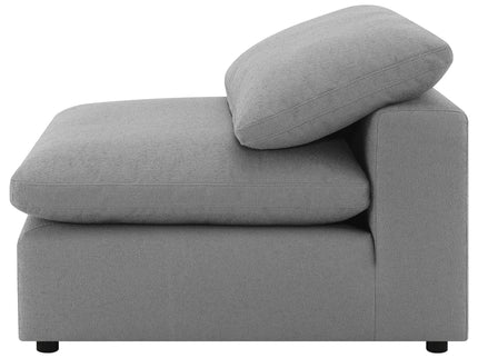 Segoura - Upholstered Armless Chair With Pillow Back, Living Room - Gray