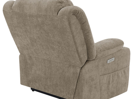 Beca - Upholstered Power Lift Recliner With Cupholders And USB Charging