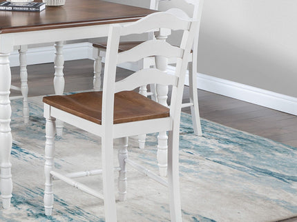 5 Piece Counter Height Dining Set With Table 4 Chairs - Oak / White