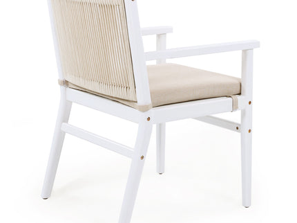 Outdoor Acacia Wood Patio Dining Armchair (Set of 2)