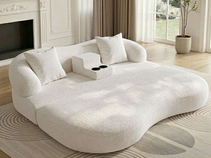 2 In 1 Convertible Sleeper Sofa Bed With Cup Holders