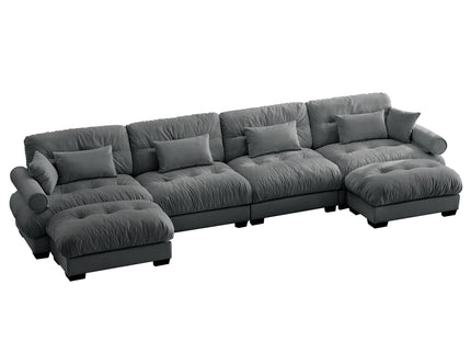 Super Comfort Oversized Modular Sectional Sofa With Movable Ottoman