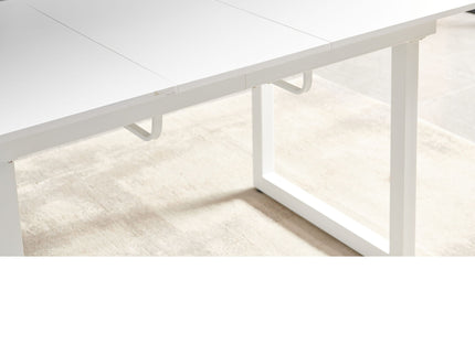 Square Extendable Dining Table With Metal Leg, Modern Space Saving Kitchen Table For Living Room