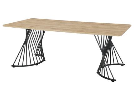 Galahan - Rectangular Dining Table With Twisted Pedestal Base - Oak