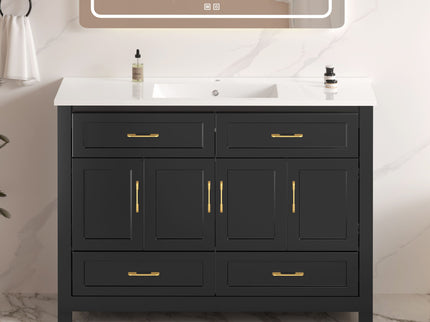 Bathroom Vanity With Sink Combo, 4 Soft Close Doors And 4 Drawers