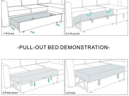 Convertible Sectional Sofa Bed & Pull Out Sleeper And Storage