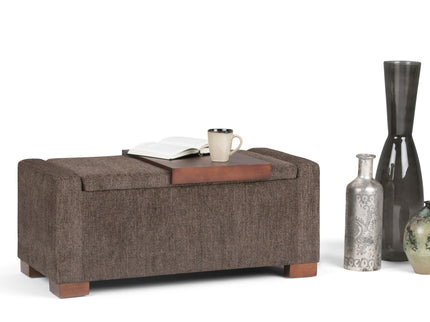 Bretton - Lift Top Storage Ottoman - Deep Umber Brown