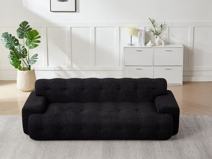 Cloud Series Minimalist Button Tufted Square Arm 3 Seater Sofa